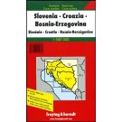 Auto karta: Slovenija, Hrvatska, Bosna i Hercegovina